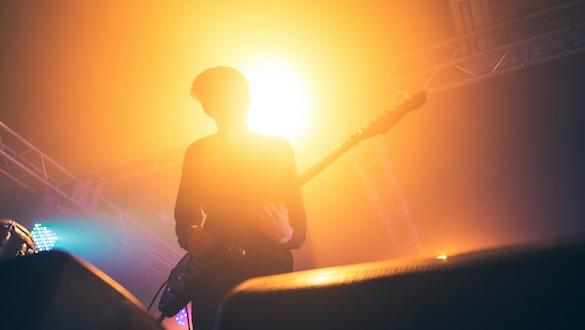 Guitarist playing in a concert
