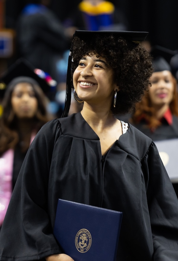 Woman graduating
