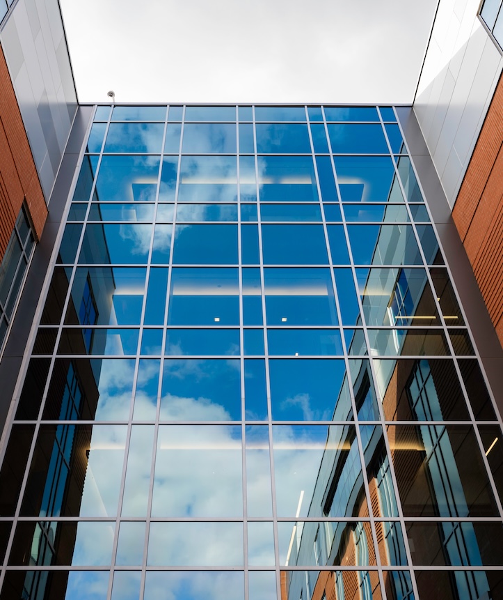 Building with a glass wall